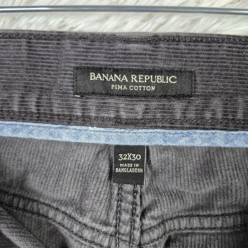 Banana Republic Pants Mens 32x30 Gray Corduroy Pima‎ Cotton Straight Leg Retro